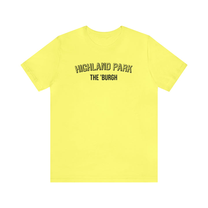 Highland Park  - The Burgh Neighborhood Series - Unisex Jersey Short Sleeve Tee T-Shirt Printify Yellow S 