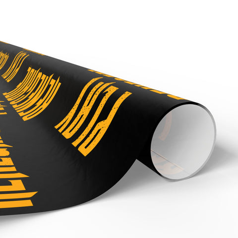 Play Renegade Wrapping Paper Roll — Black & Gold 'Ho Ho Ho' Holiday Gift Wrap