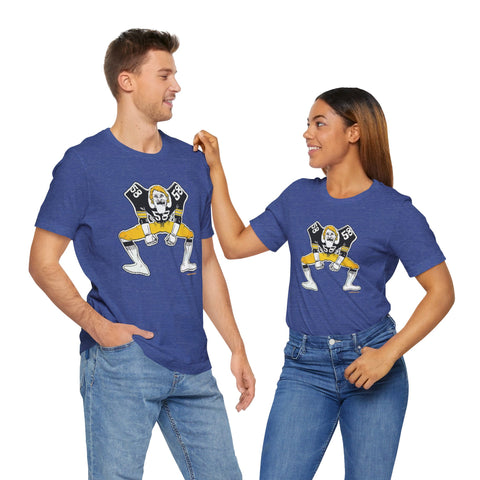 Pittsburgh Football Linebacker Cartoon -  Short Sleeve Tee T-Shirt Printify   