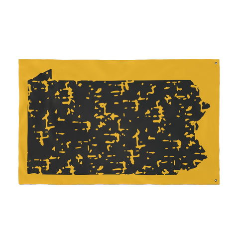 Pennsylvania Grunge - Double Sided Flag - Black and Gold