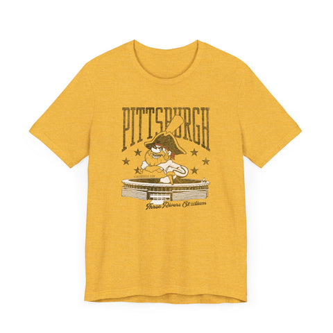 Pittsburgh Baseball Three River Stadium Retro Design - Short Sleeve Tee