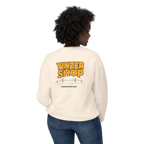 YinzerShop Serving Since 2015 - Print on back - Comfort Colors® 1466 Unisex Lightweight Crewneck Sweatshirt Sweatshirt Printify