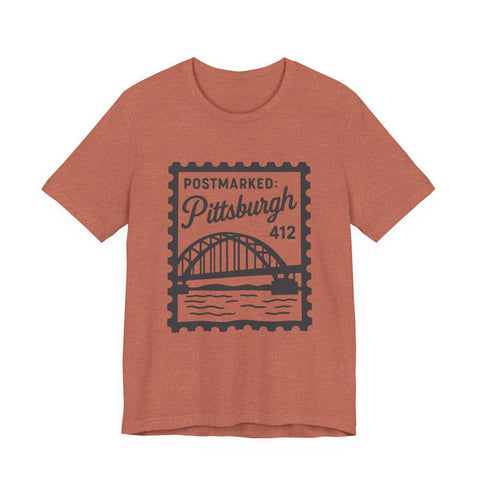Vintage Pittsburgh Stamp - Unisex Jersey Short Sleeve Tee