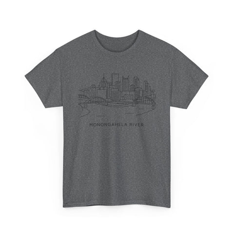 Monongahela River Skyline - Unisex Heavy Cotton Tee