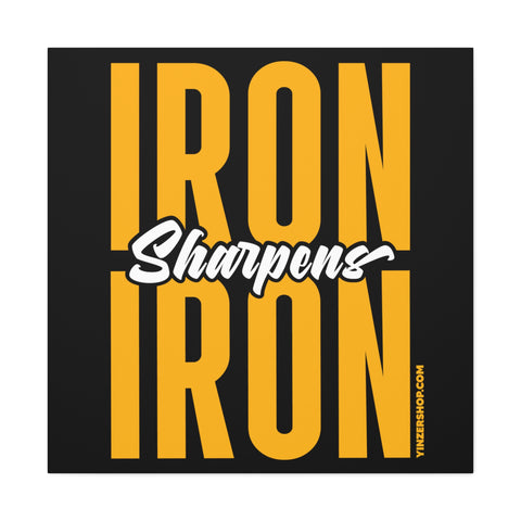 Iron Sharpens Iron  - Canvas Gallery Wrap Wall Art Canvas Printify 36″ x 36″ Premium Gallery Wraps (1.25″) 