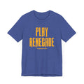 Play Renegade Distressed Font - Short Sleeve Shirt T-Shirt Printify Heather True Royal S 