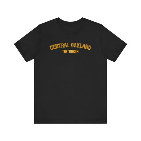 Central Oakland  - The Burgh Neighborhood Series - Unisex Jersey Short Sleeve Tee T-Shirt Printify Black S 