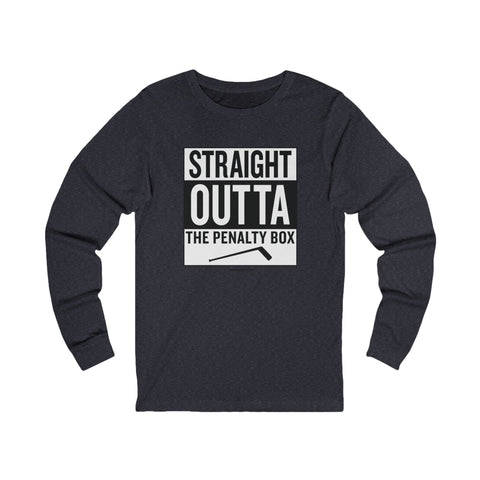 Straight Outta the Penalty Box - Long Sleeve Tee Long-sleeve Printify S Heather Navy