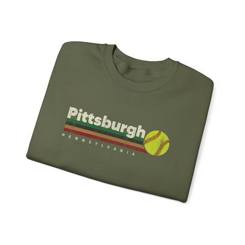 Vintage Pittsburgh Softball - Heavy Blend™ Crewneck Sweatshirt