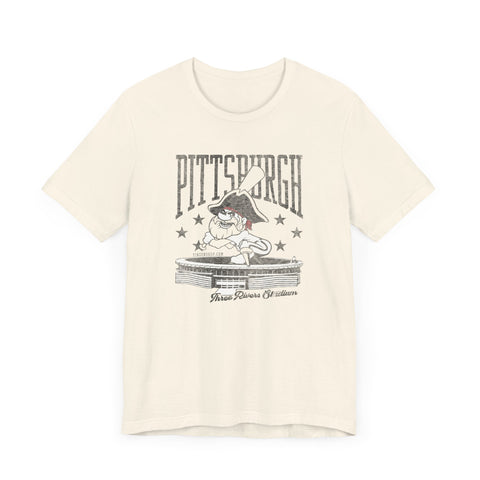 Pittsburgh Baseball Three River Stadium Retro Design - Short Sleeve Tee