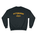 Pittsburgh Hockey - Collegiate Style - Champion Crewneck Sweatshirt Sweatshirt Printify Black S 