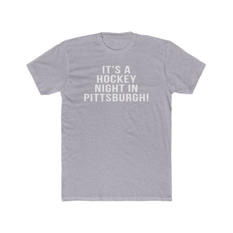 It's A Hockey Night - T-Shirt T-Shirt Printify Heather Grey S