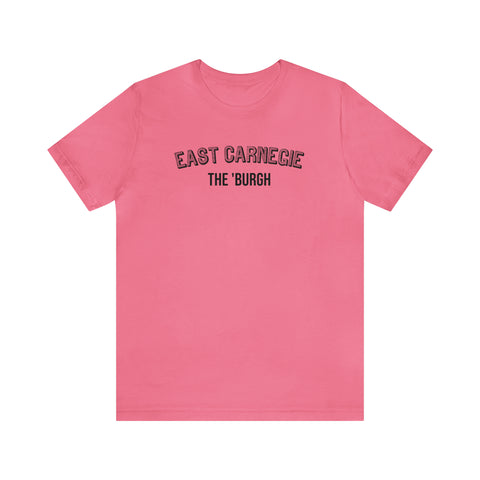 East Carnegie  - The Burgh Neighborhood Series - Unisex Jersey Short Sleeve Tee T-Shirt Printify Charity Pink S 