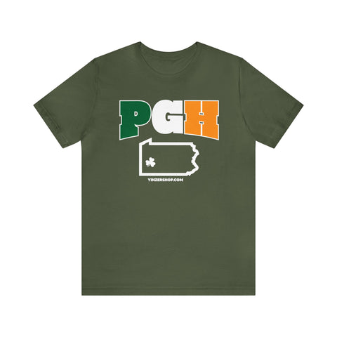 PGH Series Irish Flag - St. Patty's Day - Short Sleeve T-Shirt T-Shirt Printify Military Green S 