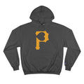 Heart of Pittsburgh - P for Pittsburgh Series - Champion Hoodie Hoodie Printify Charcoal Heather S 