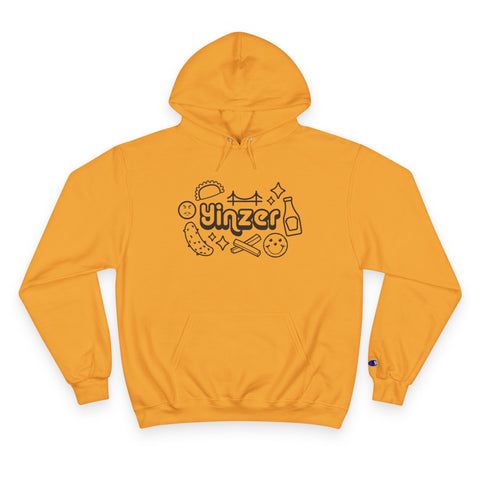 Yinzer Icon Doodles - Print on back - Champion Hoodie