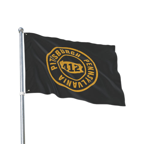 Pittsburgh Stamped - Double Sided Flag