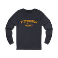 Pittsburgh Hockey - Collegiate Style - Long Sleeve Tee Long-sleeve Printify S Heather Navy