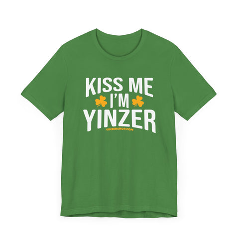 Kiss Me, I'm Yinzer - St. Patty's Day - Short Sleeve T-Shirt T-Shirt Printify Leaf S