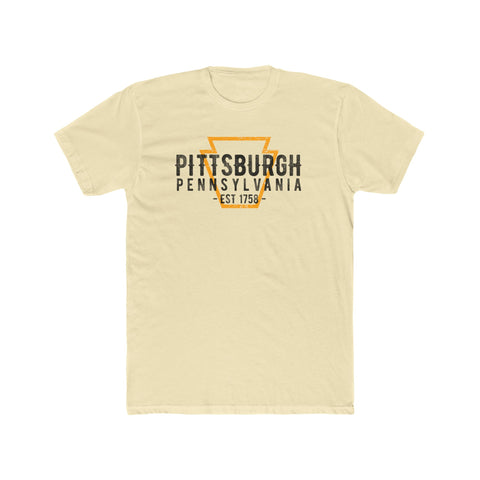 Pittsburgh Established 1758 T-Shirt T-Shirt Printify Solid Natural S 