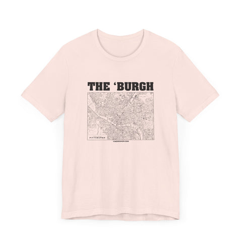 The 'Burgh Retro Map   - Short Sleeve Tee T-Shirt Printify   