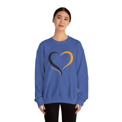 Black and Yellow Heart - Heavy Blend™ Crewneck Sweatshirt