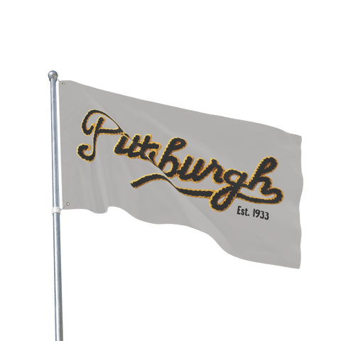 Pittsburgh Faux Embroidery - Double Sided Flag