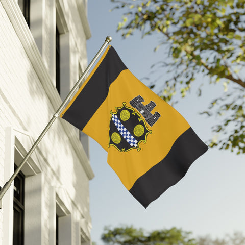 Pittsburgh City Crest Flag Double Sided  - Black & Yellow