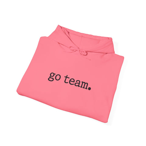 go team embroidered minimalist hoodie | simple sports slogan
