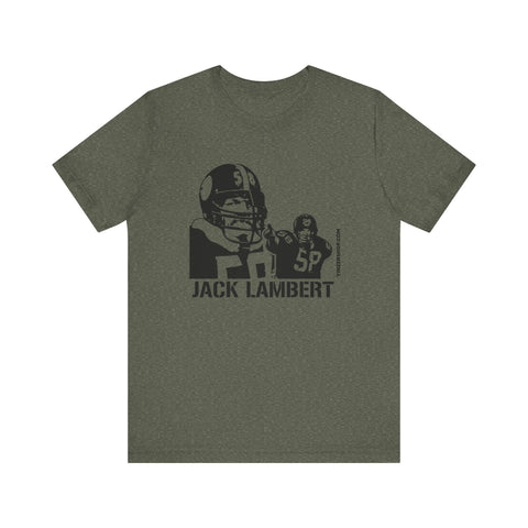 Jack Lambert Legend T-Shirt  - Unisex bella+canvas 3001 Short Sleeve Tee T-Shirt Printify Heather Military Green XS 