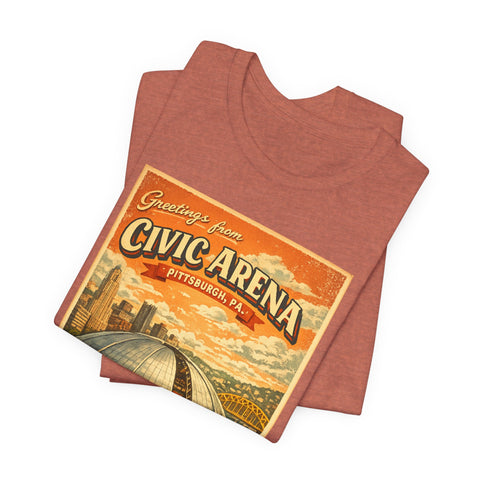 Greeting From Civic Arena (The Igloo) - Unisex Jersey Short Sleeve Tee