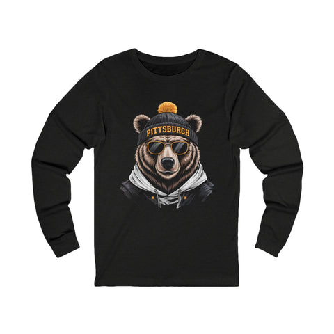 Pittsburgh Game Day Bear - Unisex Long Sleeve Tee