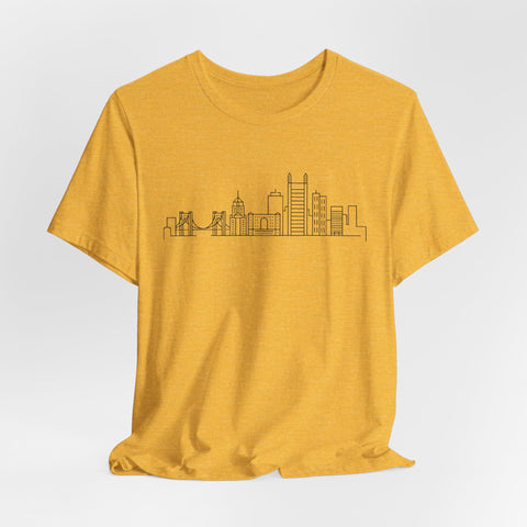 Pittsburgh Skyline Doodle - Unisex Jersey Short Sleeve Tee