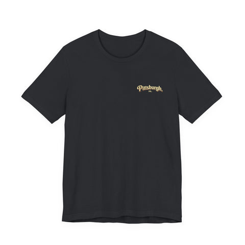 Vintage Pittsburgh Sunset (Print on Back) - Unisex Jersey Short Sleeve Tee