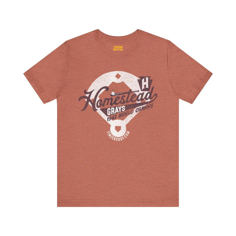 Homestead Grays - Retro Baseball - Short Sleeve Tee T-Shirt Printify Heather Clay S 