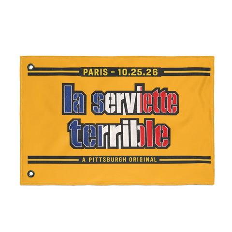 Pittsburgh Steelers French Flag Towel – "La Serviette Terrible" - Double Sided Flag