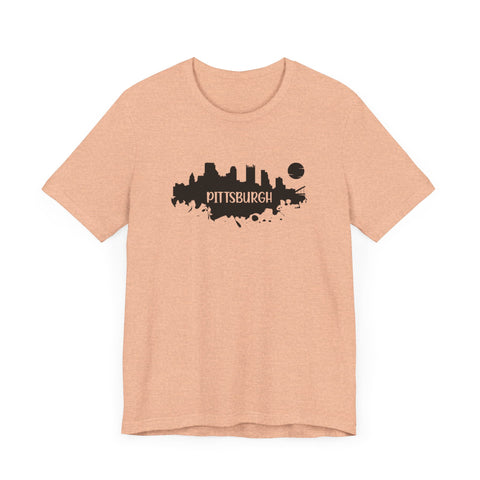 Pittsburgh Splash Skyline T-Shirt  - Unisex bella+canvas 3001 T-Shirt Printify   