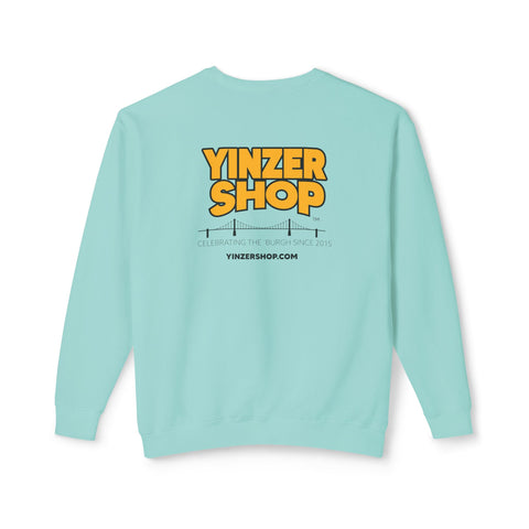 YinzerShop Serving Since 2015 - Print on back - Comfort Colors® 1466 Unisex Lightweight Crewneck Sweatshirt