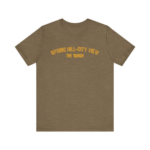 Spring Hill-City View - The Burgh Neighborhood Series - Unisex Jersey Short Sleeve Tee T-Shirt Printify Heather Olive S 