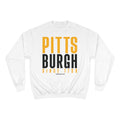 Big Pittsburgh - Champion Crewneck Sweatshirt Sweatshirt Printify White S 