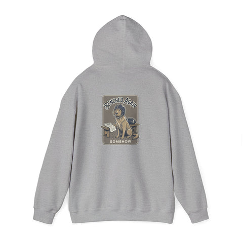 Football Pocket Hoodie with 'Somehow' Labrador Vintage Poster Back