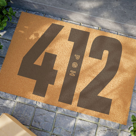 412 Doormat — Pittsburgh Area Code Coir Welcome Mat