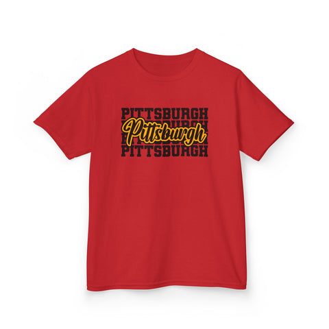 Pittsburgh Typography - Kids Graphic T-Shirt