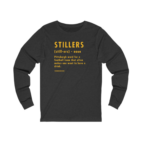 Pittsburghese Definition Series - Stillers -Long Sleeve Tee Long-sleeve Printify XS Dark Grey Heather 