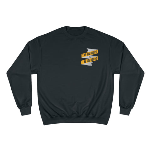 The Standard Is The Standard - Banner - Champion Crewneck Sweatshirt Sweatshirt Printify Black S 