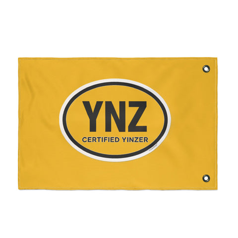 YNZ Certified Yinzer Double Sided Flag  - Double Sided Yellow Flag