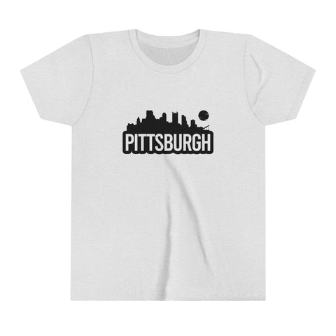 Pittsburgh Blot Graphic Image - Youth Short Sleeve Tee Kids clothes Printify Ash S