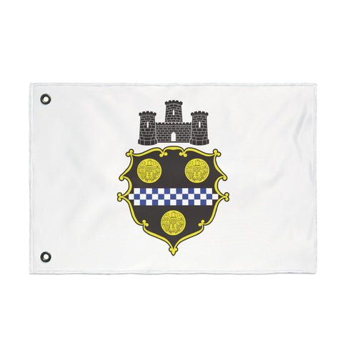 Pittsburgh City Crest Flag Double Sided  - White