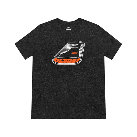 Erie Blades™ T-Shirt (Tri-Blend Super Light) T-Shirt Vintage Ice Hockey Black Heather XS 