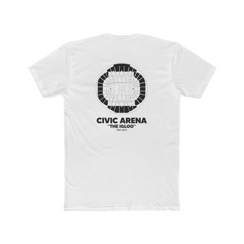 Pittsburgh Civic Arena "The Igloo" T-Shirt Print on Back w/ Small Logo T-Shirt Printify   